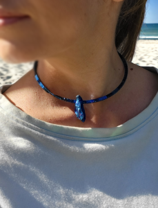 Choker z hematytów i kwarcem Ocean