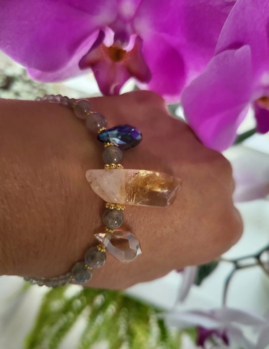 Bransoletka z labradorytu z cytrynem Zjawisko Edycja Limitowana