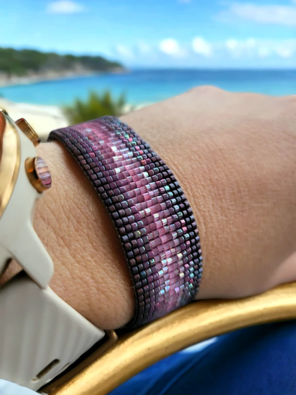 Bransoletka tkana Purple Rain