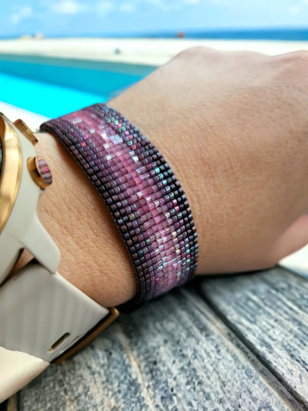 Bransoletka tkana Purple Rain