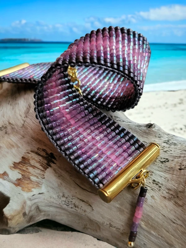 Bransoletka tkana Purple Rain