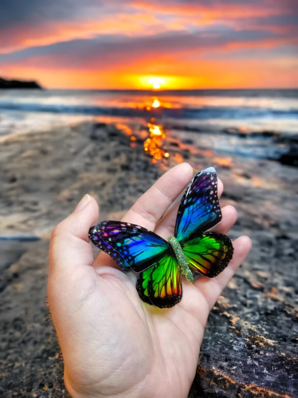 Duża broszka motyl Monarcha Edycja Limitowana