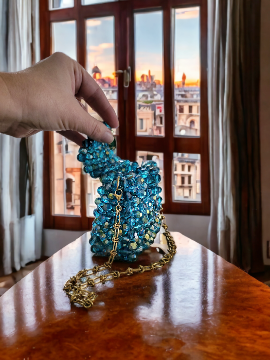 Torebka Shine mini z kryształów N1