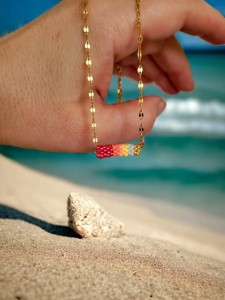 Naszyjnik tkany Wata Cukrowa