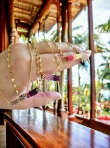 Naszyjnik tkany Wata Cukrowa