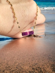 Naszyjnik tkany Wrzosy