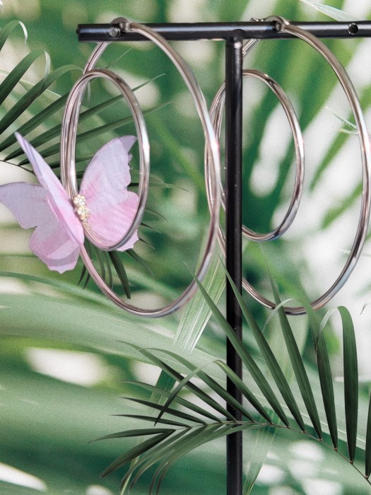 Kolczyki duże koła z motylem N3