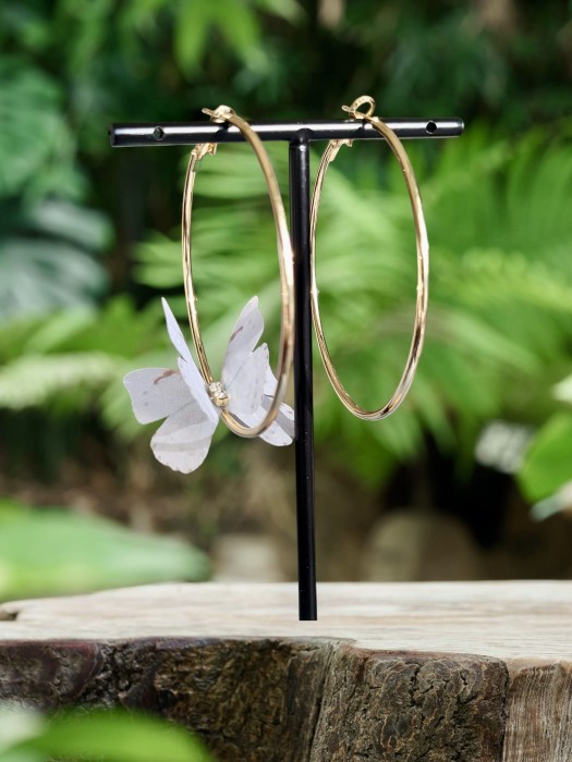 Kolczyki duże koła z motylem N4