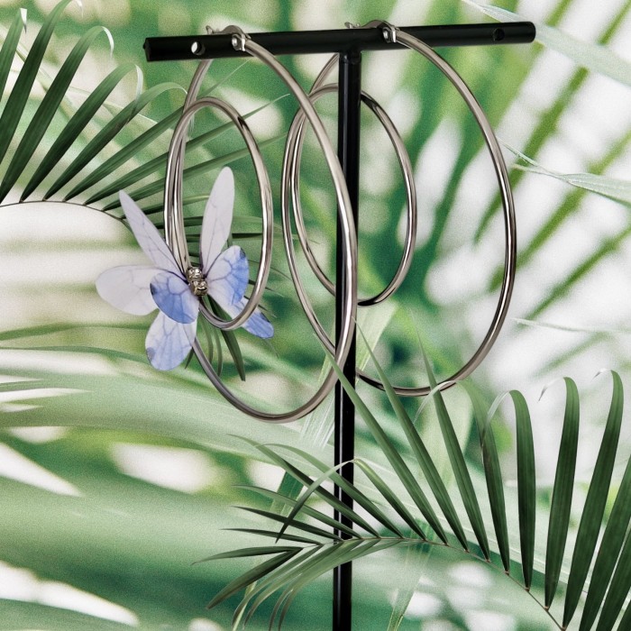 Kolczyki duże koła z motylem N7