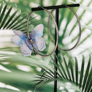 Kolczyki duże koła z motylem N9