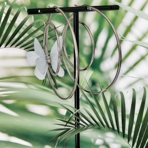 Kolczyki duże koła z motylem N12