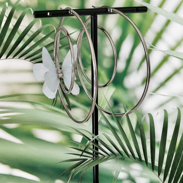 Kolczyki duże koła z motylem N12