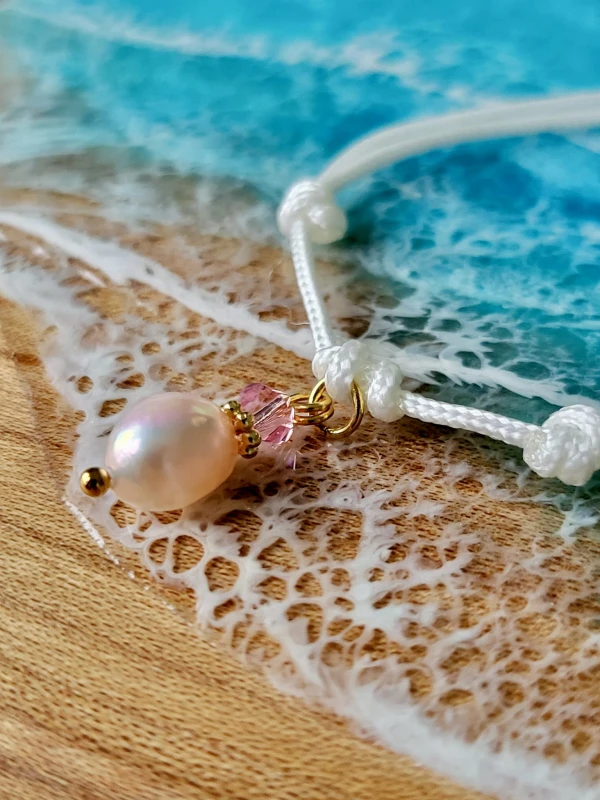 Bransoletka sznurkowa Moja Perła Róż