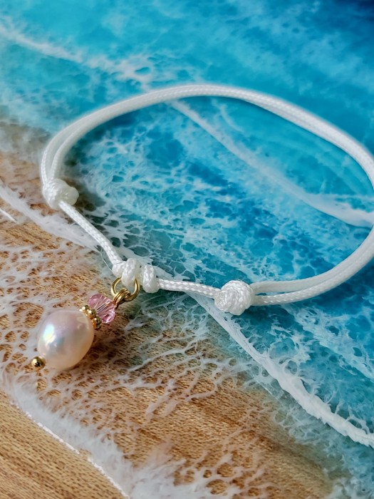 Bransoletka sznurkowa Moja Perła Róż