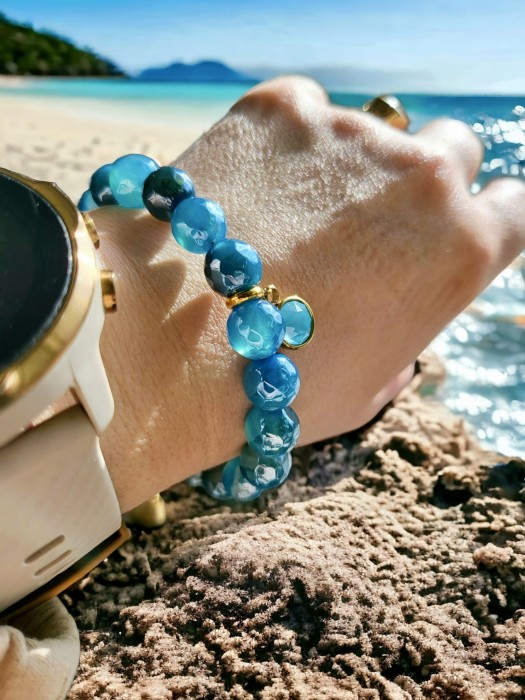 Bransoletka z agatów Burzowe Niebo