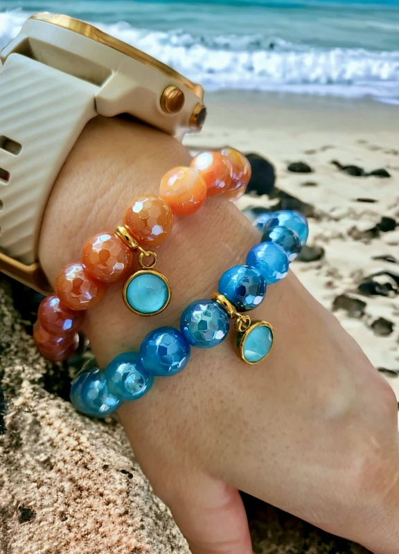 Bransoletka z agatów Burzowe Niebo