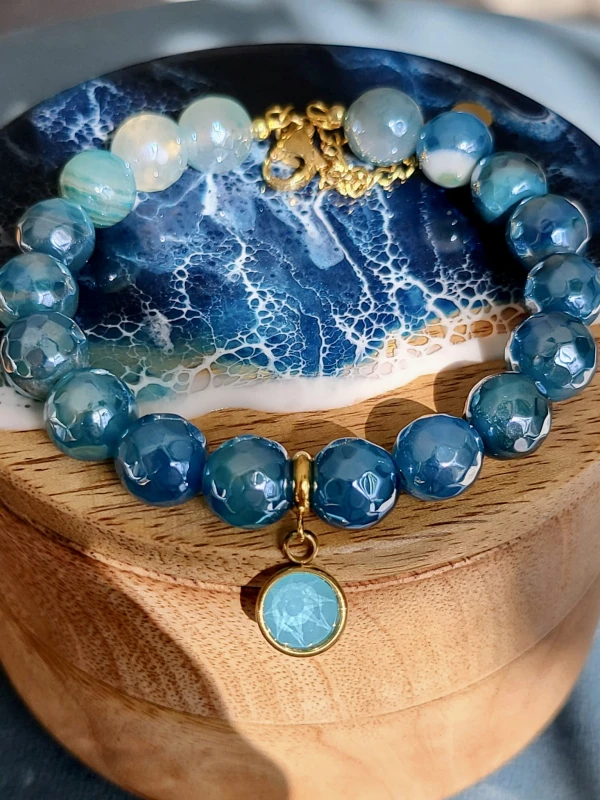 Bransoletka z agatów Burzowe Niebo