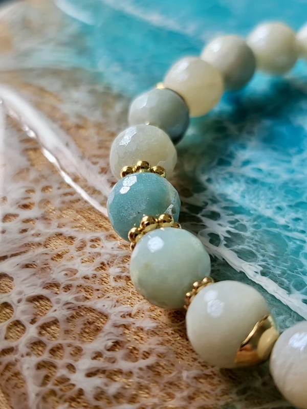 Bransoletka z kamieni słonecznych Zachwyt Błękit