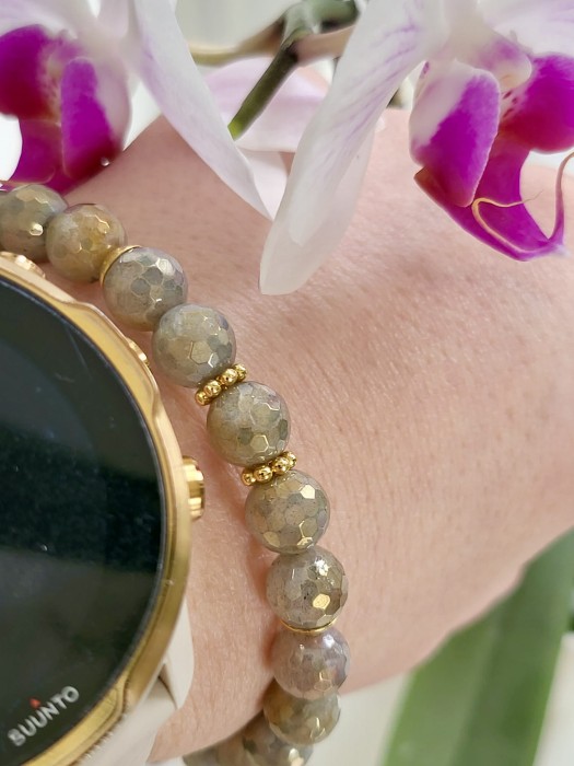 Bransoletka z kamieni słonecznych Zachwyt Grafit