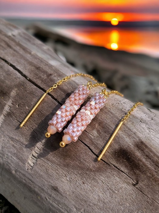 Kolczyki łańcuszki tkane Wydmy