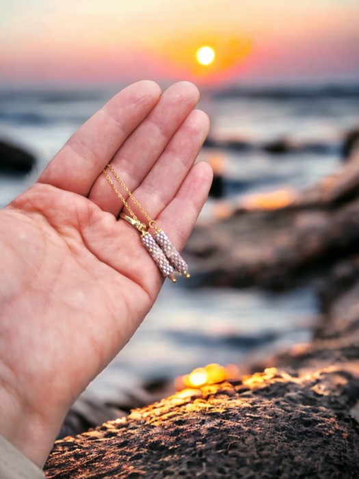 Kolczyki łańcuszki tkane Wydmy