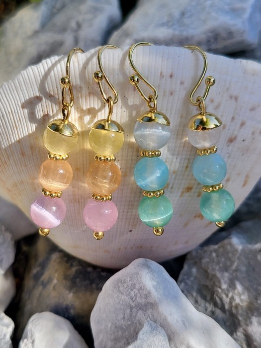 Kolczyki z kamieni Landrynki