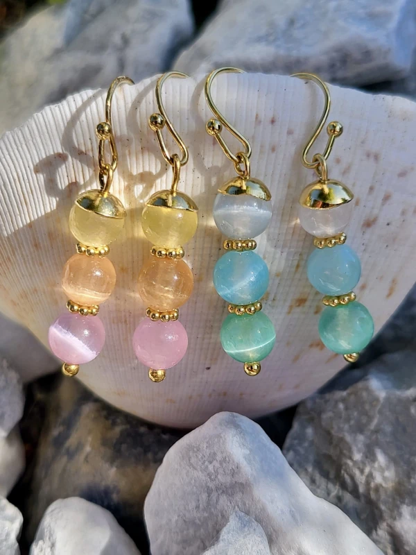 Kolczyki z kamieni Landrynki