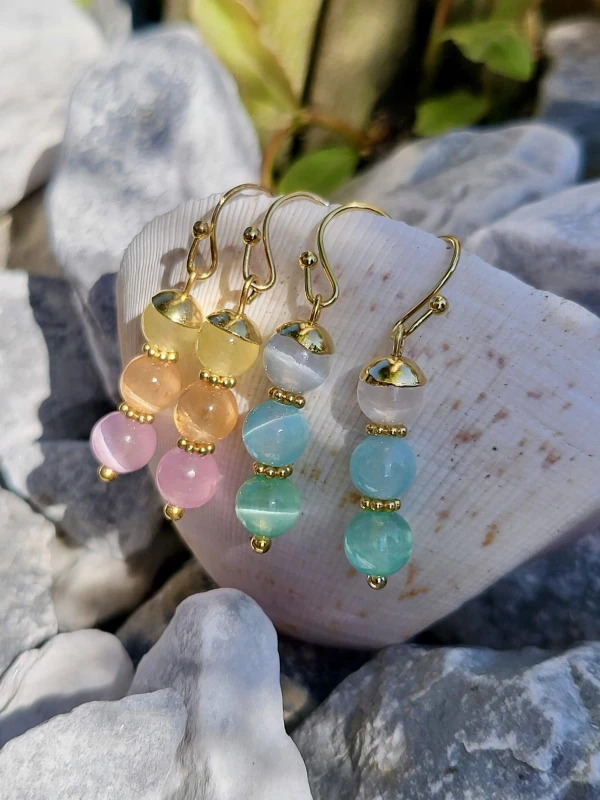 Kolczyki z kamieni Landrynki