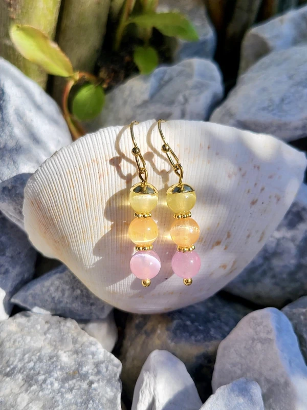 Kolczyki z kamieni Landrynki