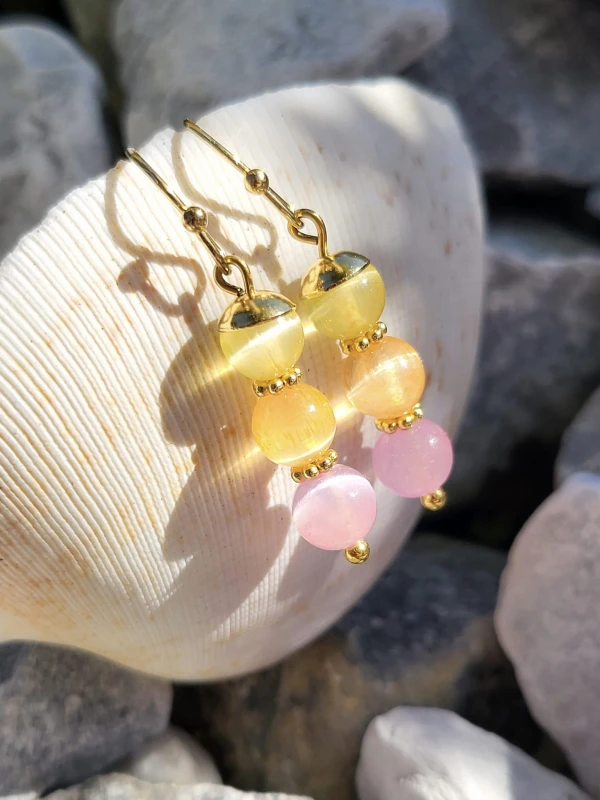 Kolczyki z kamieni Landrynki