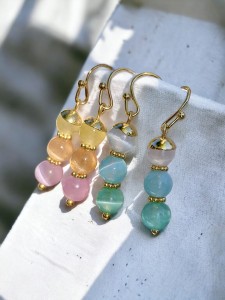 Kolczyki z kamieni Landrynki