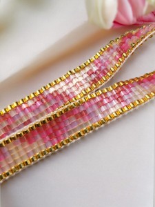 Bransoletka tkana Kwiat Wiśni