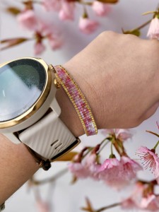 Bransoletka tkana Kwiat Wiśni