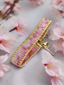 Bransoletka tkana Kwiat Wiśni