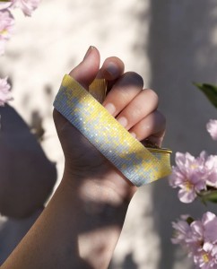 Szeroka bransoletka tkana cieniowana Letni Poranek