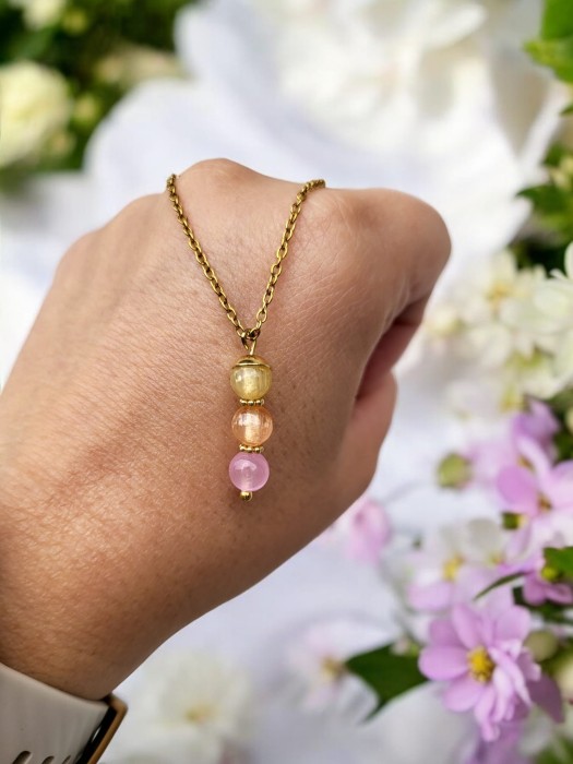 Naszyjnik z selenitu pastelowe Landrynki