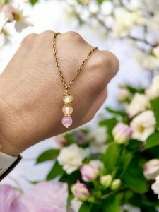 Naszyjnik z selenitu pastelowe Landrynki