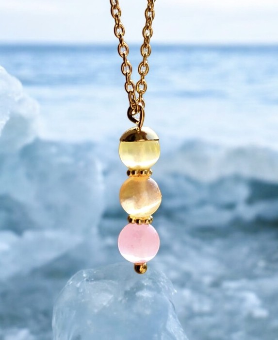Naszyjnik z selenitu pastelowe Landrynki