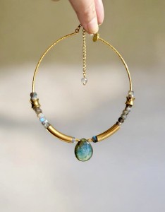 Choker z Labradorytem Klasy A - Naszyjnik Egipska Kropla