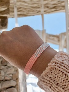 Bransoletka tkana z naturalną perłą – Flaming