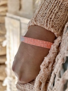 Bransoletka tkana z naturalną perłą – Flaming