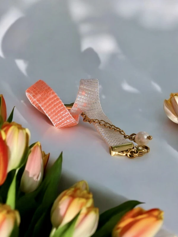 Bransoletka tkana z naturalną perłą – Flaming